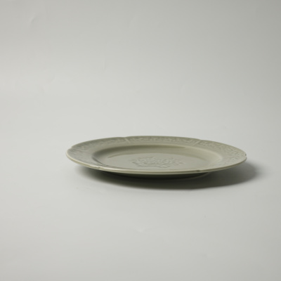 Тарелка плоская зеленая Camelia, глянцевая, 21.2х2 см, фарфор (JET, арт. HS231649)