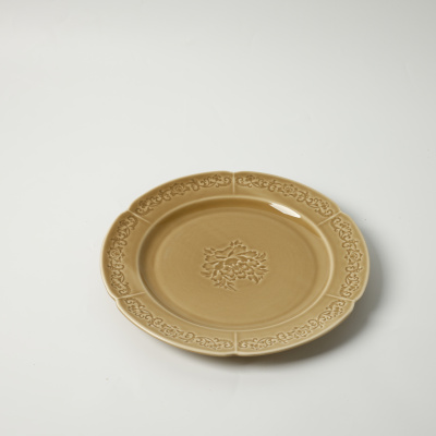 Тарелка плоская коричневая Camelia, глянцевая, 26х2.2 см, фарфор (JET, арт. HS231961)