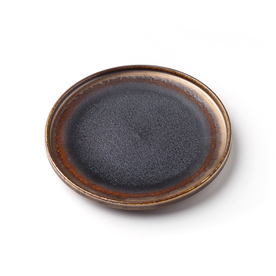 Тарелка плоская с вертикальным бортом бронзовая, 20,8 х 2,2 см, фарфор (JET, арт. A21521W985)