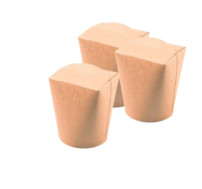 Контейнер ВОК SaaMi, 500мл, 84х68х98мм, Крафт / Белый, круглое дно (35уп.)(560кор) JET