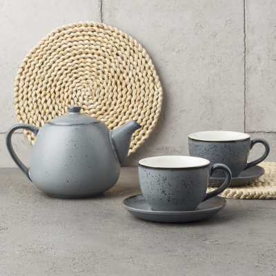 Чайный сервиз серый на 2 персоны