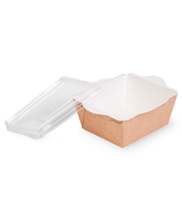 Контейнер OSQ OPSALAD 350 (K), 100/121x85/106x55, Крафт / Белый (50уп)(900кор) JET