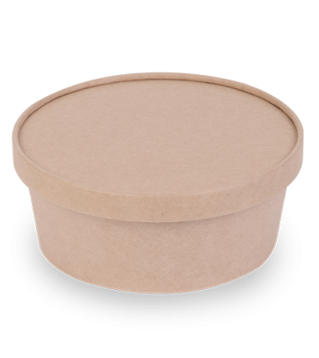 Контейнер круглый OSQ ROUND BOWL 1300(K), 160/185x70, Крафт / Белый (35/уп.)(210/кор.)JET