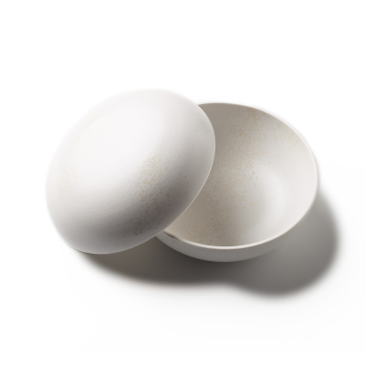 Салатник круглый с крышкой белый, матовый, 17 х 11 см, фарфор (JET, арт. H13594-SH12-2)