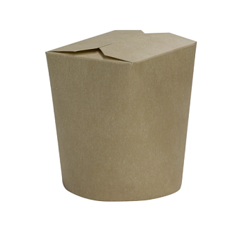 Контейнер ВОК SaaMi, 700мл, 102х87х98мм, Крафт / Белый, круглое дно (48уп.)(432кор) JET