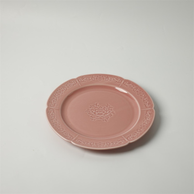 Тарелка плоская розовая Camelia, глянцевая, 26х2.2 см, фарфор (JET, арт. HS231968)