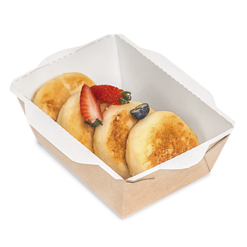 Контейнер OSQ OPSALAD 450 (K), 114/144x82/96x55, Крафт / Белый (50уп)(800кор) JET