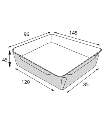 Контейнер OSQ OPSALAD 400 (K), 120/145x85/96x45, Крафт / Белый (50/уп.) (800/кор.) JET
