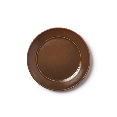 Тарелка коричневая, полуматовая, 19,8 х 2,2 см (JET, арт. H14199-N539)
