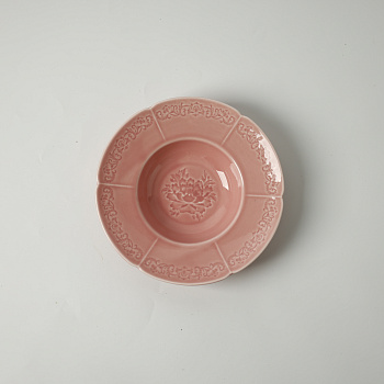 Тарелка глубокая розовая Camelia, глянцевая, 22х4.7 см, фарфор (JET, арт. HS231969)