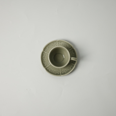 Блюдце зеленое Camelia, глянцевая, 15.2х2 см, фарфор (JET, арт. HS231655)