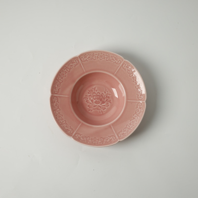 Тарелка глубокая розовая Camelia, глянцевая, 22х4.7 см, фарфор (JET, арт. HS231969)