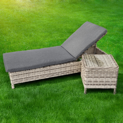 Набор: 2 шезлонга с матрасом + столик со стеклом в подарок!