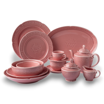 Тарелка розовая Camelia, глянцевая, 28.5х3 см, фарфор (JET, арт. HS236296)
