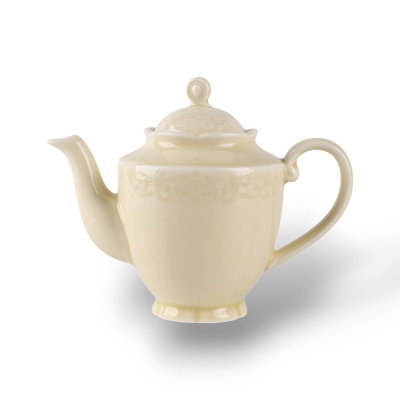 Чайник с крышкой молочный Camelia, глянцевая, 15х20х12 см, 600 мл, фарфор (JET, арт. HS236315)