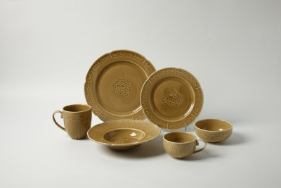 Тарелка глубокая коричневая Camelia, глянцевая, 20х3.8 см, фарфор (JET, арт. HS232607)