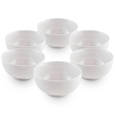 Набор Миска Пиала 300 мл 6 шт, 11.5 см, Фарфор, Белый