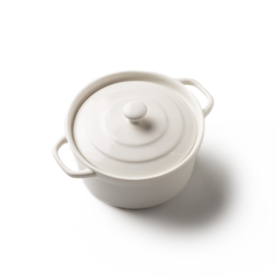 Миска с крышкой белая, глянцевая, 14 х 11 х 5,5 см (JET, арт. H11485)